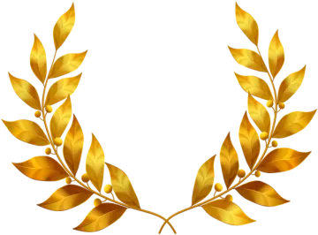 a gold laurel wreath on white background