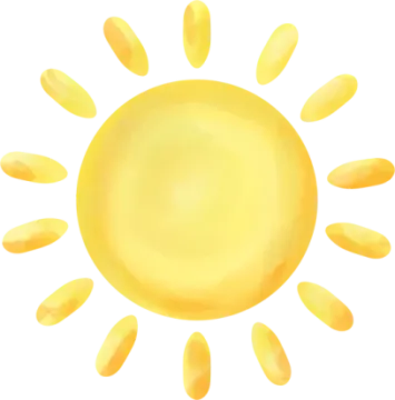 a yellow sun on a white background