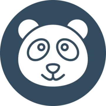 a panda face in a circle