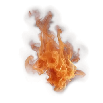 fire on a white background