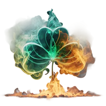 the four leaf clover is on fire