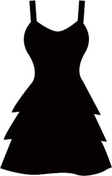 a black dress on a white background