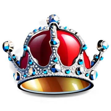 a crown with blue and red jewels
