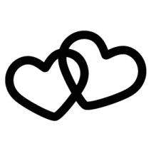 two hearts in black and white