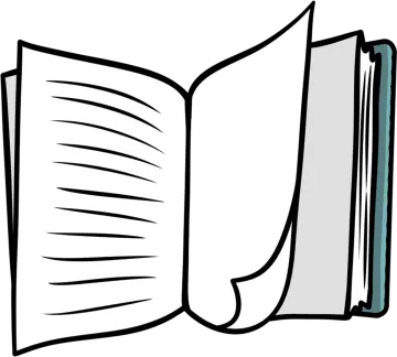 an open book on a white background