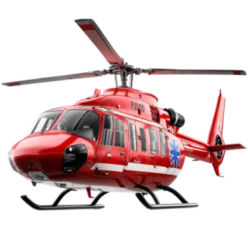 a red helicopter on a white background
