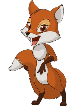 a cartoon fox with an open mouth