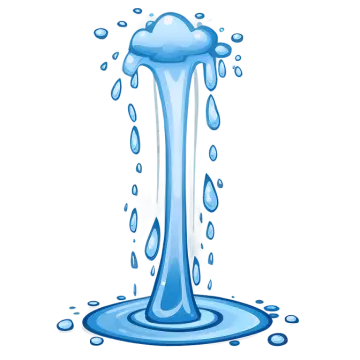a blue water drop on a white background
