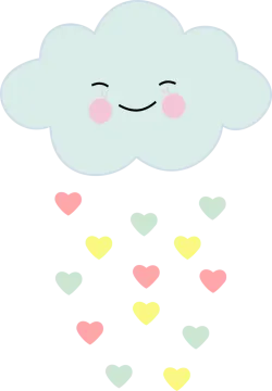 a cloud with hearts on it