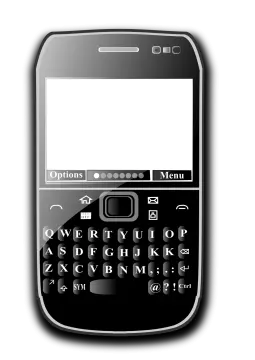a cell phone with a blank screen