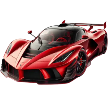a red sports car on a white background
