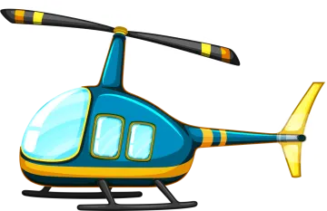 a blue helicopter on a white background