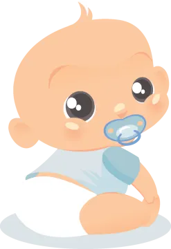 a baby with a pac in his mouth