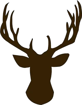 a deer head silhouetted on a white background