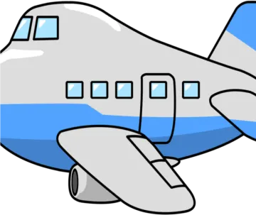 a blue and white airplane