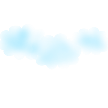 a blue cloud on a white background