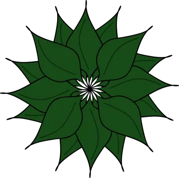 a green flower on white background