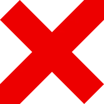a red and white x symbol