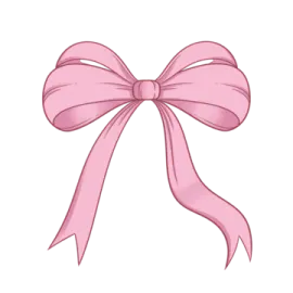 a pink ribbon on a white background