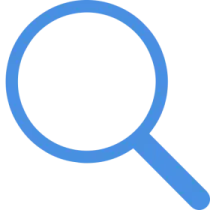 a magnized icon with a blue outline