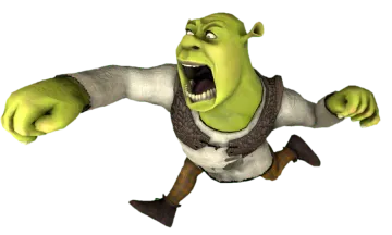 a cartoon character is running in the air