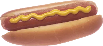 a hot dog on a bun