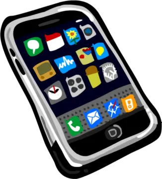 a cell phone with icons on the screen