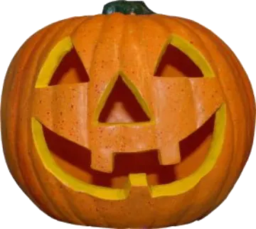 an orange pumpkin with a carved face
