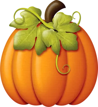 a pumpkin with leaves on it