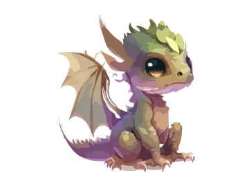 a cute little dragon sitting on the ground
