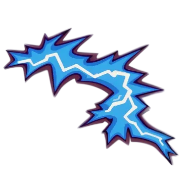 a pair of blue lightning stickers
