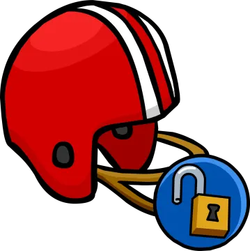 a helmet with a lock on it