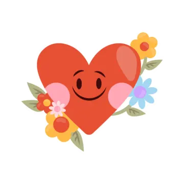 a heart with flowers around it