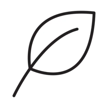 a black and white leaf icon