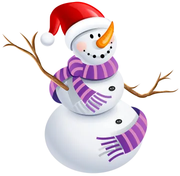 a snowman wearing a santa hat and scarf