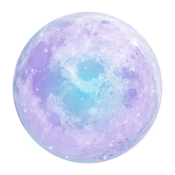 a blue and purple moon with stars