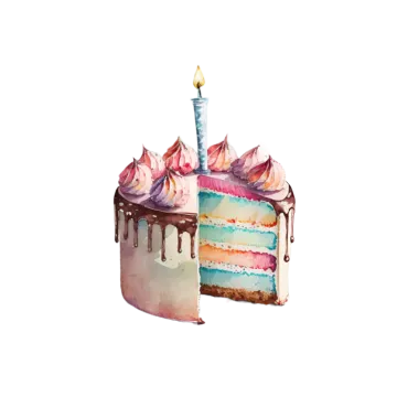a piece of cake with a candle on top