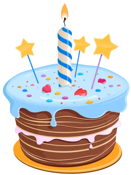 a birthday cake with a candle on top