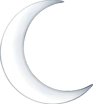 a crescent with a white background