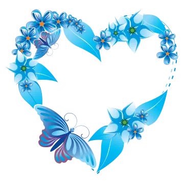 blue flowers in the shape of a heart