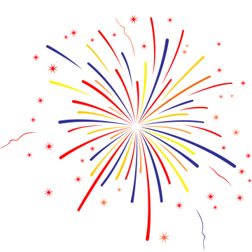 a colorful firework on a white background