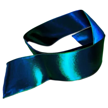 a blue and green ribbon on a white background