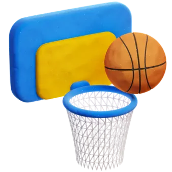 an image of a basketball ball and net