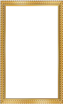 a gold frame on a white background