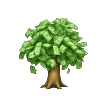 a money tree with dollar bills on it