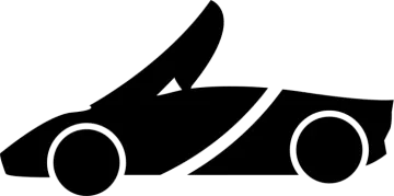 a black and white silhouette of a car