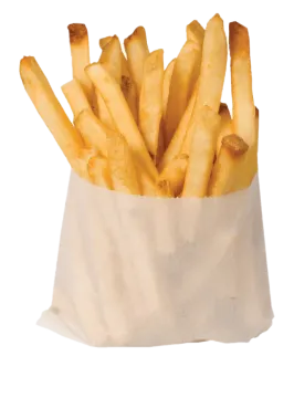 french fries in a paper bag