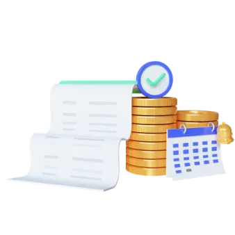 a stack of coins next to a calcula