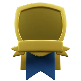 a yellow chair with a blue ribbon around it