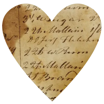 a heart shaped piece of paper with writing on it